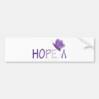 Hope Purple Ribbon Awareness Bumper Sticker
