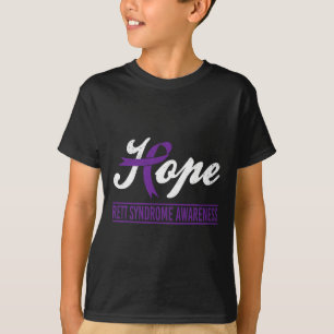 Hope Purple Ribbon Rett Syndrome Awareness Support T-Shirt