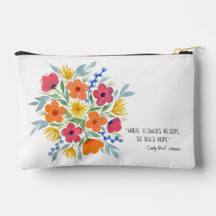Hope Quote With Watercolor Florals Accessory Pouch