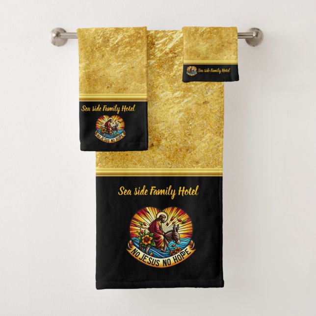 Hope Radiates Through Christ’s Humble Ride (B) Bath Towel Set (Insitu)