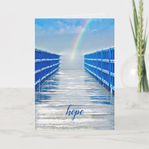 hope rainbow on wet pier card