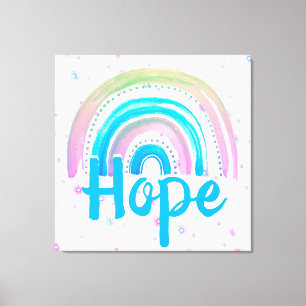 Hope Rainbow With Spirals Canvas Print