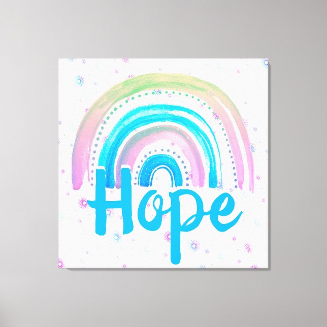 Hope Rainbow With Spirals Canvas Print (Front)