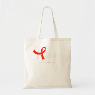Hope Red Ribbon World AIDS Day HIV Disease Awarene Tote Bag