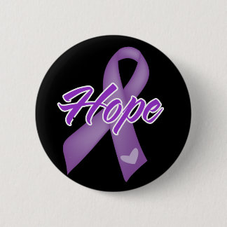 Hope Ribbon - Purple Ribbon Causes 6 Cm Round Badge