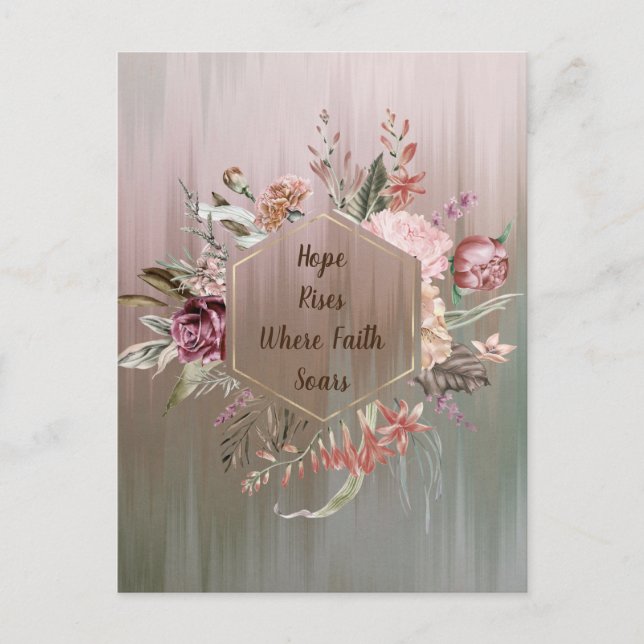 Hope Rises Where Faith Soars Postcard (Front)