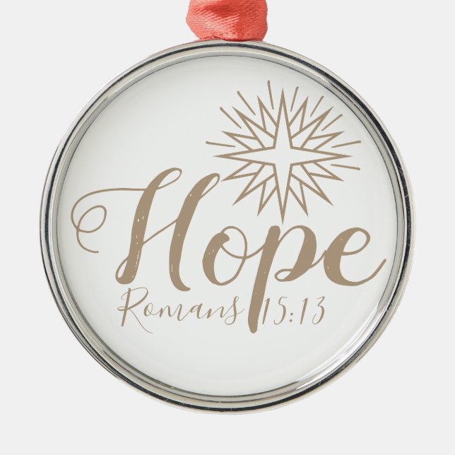 Hope Romans 15:13 Christmas Ornament (Front)