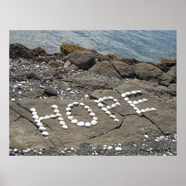 Hope - Seashell Art on the Beach Poster (Front)