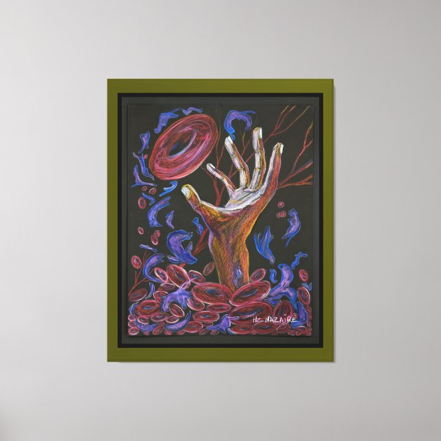 Hope - Sickle Cell Art Canvas Print Green (Front)