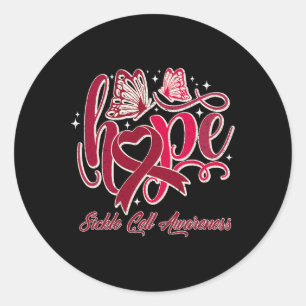 Hope Sickle Cell Awareness Motivational Quote Classic Round Sticker