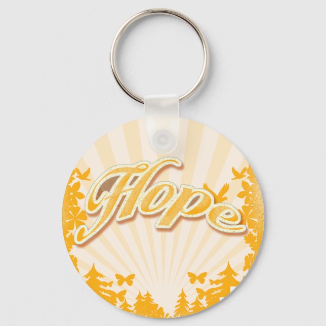 Hope Slogan Religious Christian Uplifting Art Key Ring (Front)