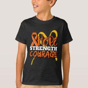 Hope Strength Courage Leukaemia Cancer Awareness R T-Shirt