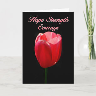 Hope Strength Courage Parkinson's Red Tulip Card