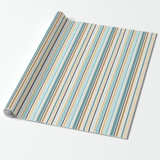 Hope Stripe Gold Turquoise Wrapping Paper