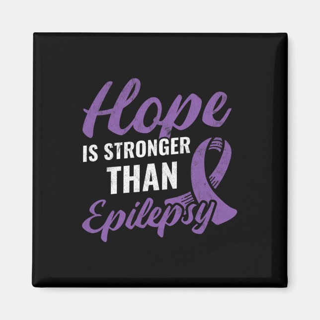Hope Stronger than Epilepsy Epilepsy Awareness Pat Magnet (Front)