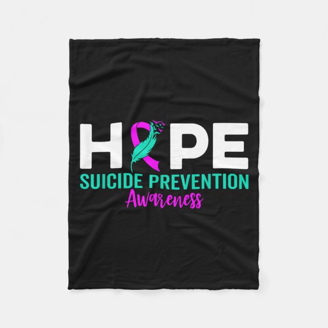 Hope Suicide Prevention Ribbon Depression Suicide  Fleece Blanket (Front)