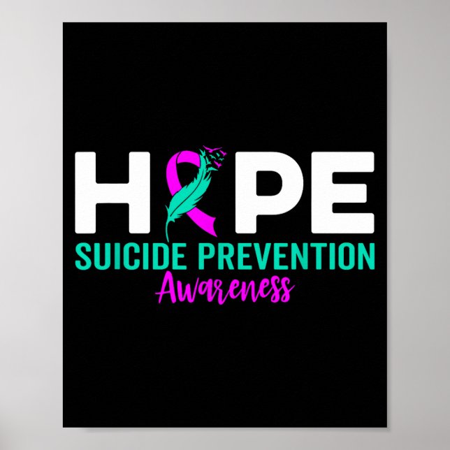 Hope Suicide Prevention Ribbon Depression Suicide  Poster (Front)