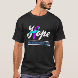 Hope Suicide Prevention Teal & Purple Ribbon Suppo T-Shirt