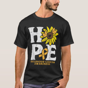 Hope Sunflower Childhood Cancer Awareness Men Wome T-Shirt