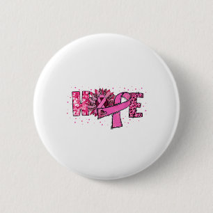 Hope Sunflower Leopard Pink Ribbon Breast Cancer A 6 Cm Round Badge
