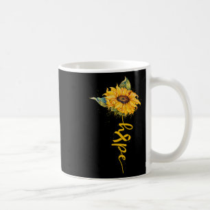 Hope Sunflower Yellow Ribbon Childhood Cancer Awar Coffee Mug