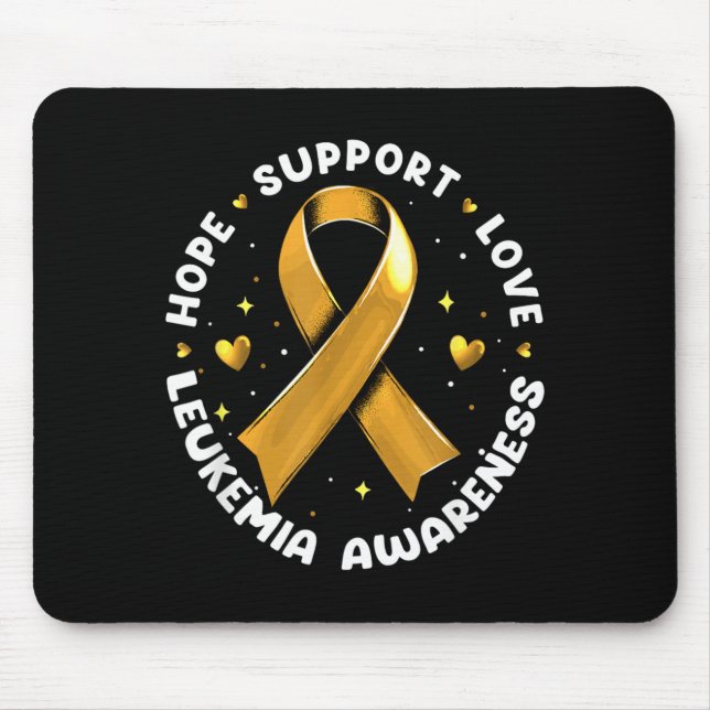 Hope Support Love Leukaemia Awareness Mouse Mat (Front)