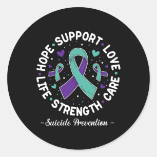Hope Support Love Life Suicide Prevention Awarenes Classic Round Sticker