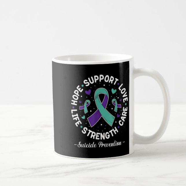 Hope Suprt Love Life Suicide Prevention Awareness  Coffee Mug (Right)