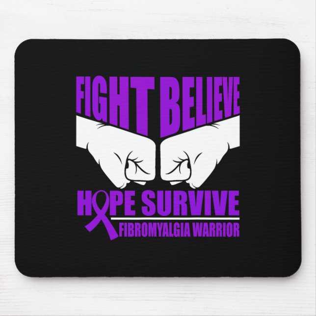 Hope Survive Fibromyalgia Warrior  Mouse Mat (Front)