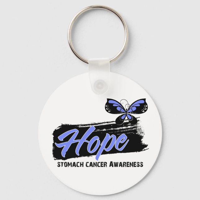 Hope Tattoo Butterfly Stomach Cancer Key Ring (Front)