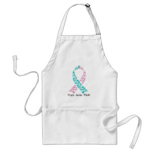Hope Teal and Pink Awareness Ribbon Standard Apron