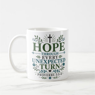 Hope Through Every Unexpected Turn Boho Christian Coffee Mug