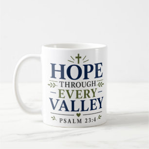 Hope Through Every Valley Modern Bible Verse Art Coffee Mug