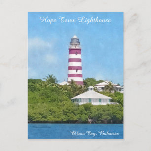 Hope Town Lighthouse Elbow Cay, Bahamas Postcard