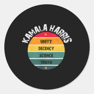 Hope Unity Decency Science Truth Inauguration 2021 Classic Round Sticker