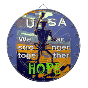 Hope USA We are Stronger Together Inspirational  Dartboard