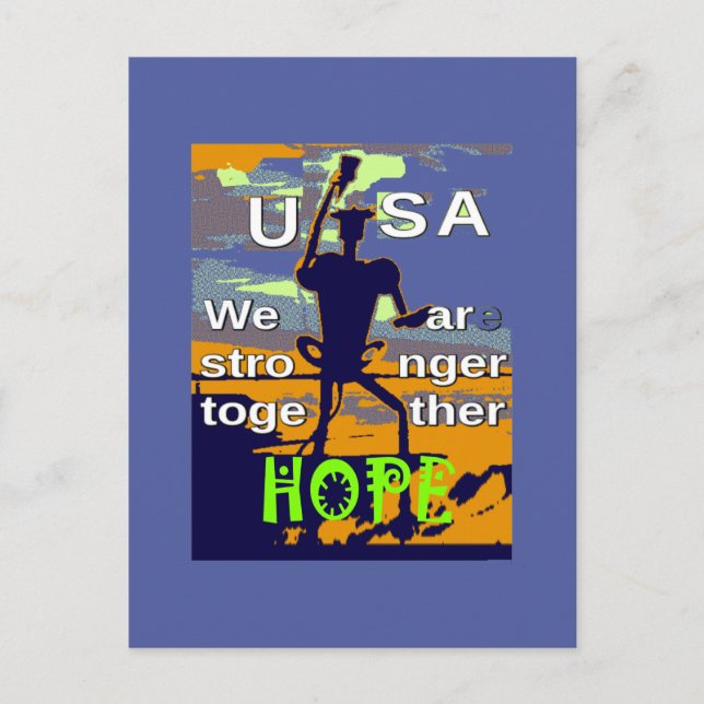 Hope USA We are  Stronger Together Inspirational  Postcard (Front)