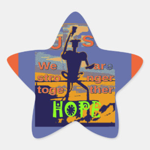 Hope USA We are Stronger Together Inspirational  Star Sticker