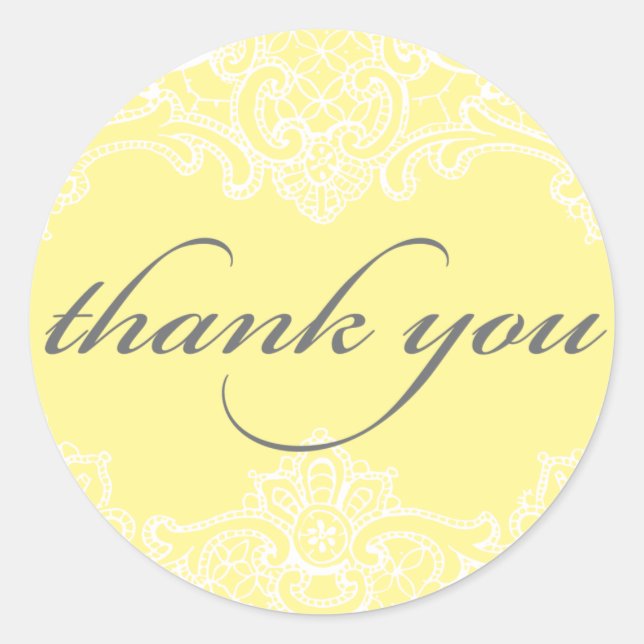 Hope Vintage Lace Thank You Sticker (Front)