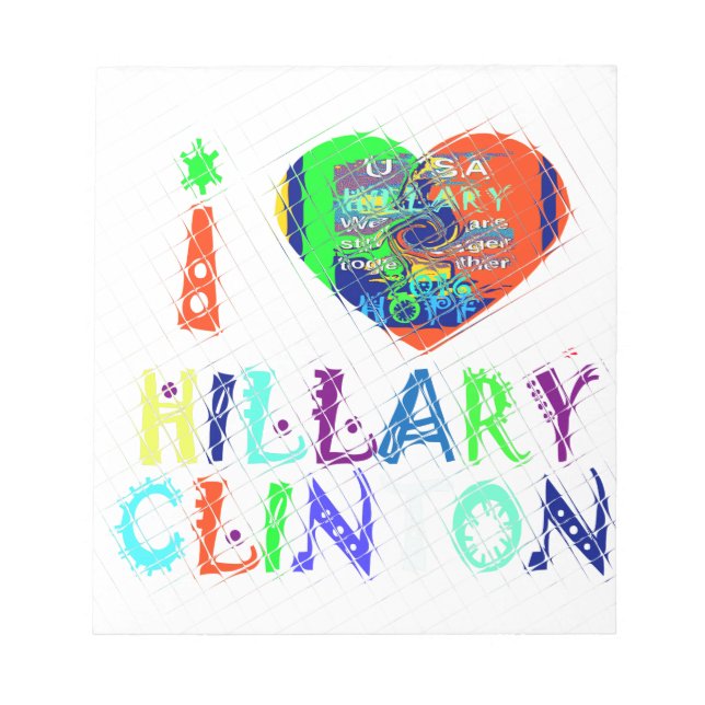 Hope Vote Blue  Lovely Reflection Amazing Hillary Notepad (Front)