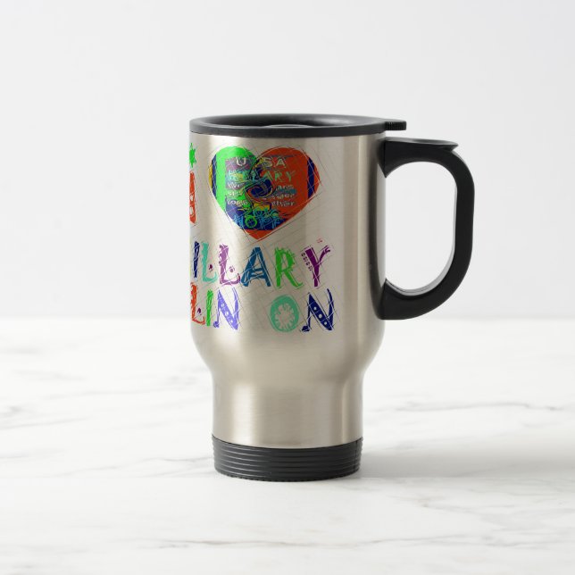 Hope Vote Blue  Lovely Reflection Amazing Hillary Travel Mug (Right)