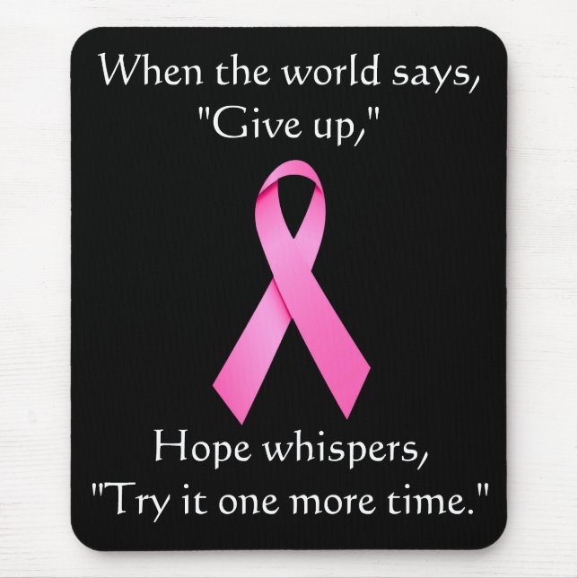Hope Whispers Cancer Ribbon Mousepad (Front)