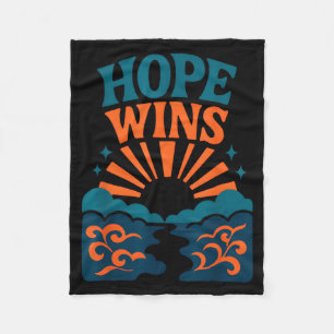 Hope Wins Romans 15_13 Sunrise Ocean Christian Fleece Blanket