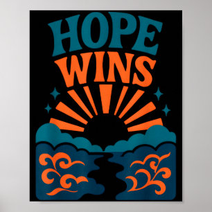 Hope Wins Romans 15_13 Sunrise Ocean Christian Poster