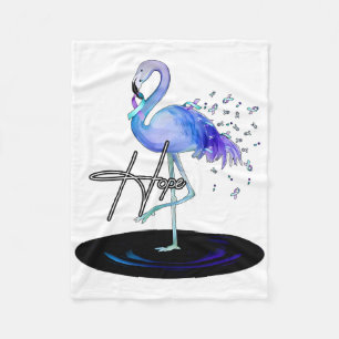 Hope With Flamingo Suicide Prevention Awareness Fleece Blanket