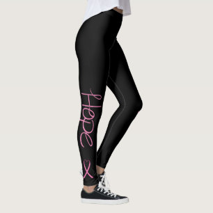 Hope With Pink Ribbon Awareness Leggings