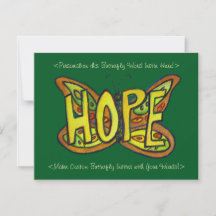 Hope Word Art Butterfly Wings Custom Invitations