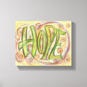 Hope Word Art Painting Wrapped Canvas Art