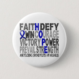 Hope Word Collage Ankylosing Spondylitis 6 Cm Round Badge