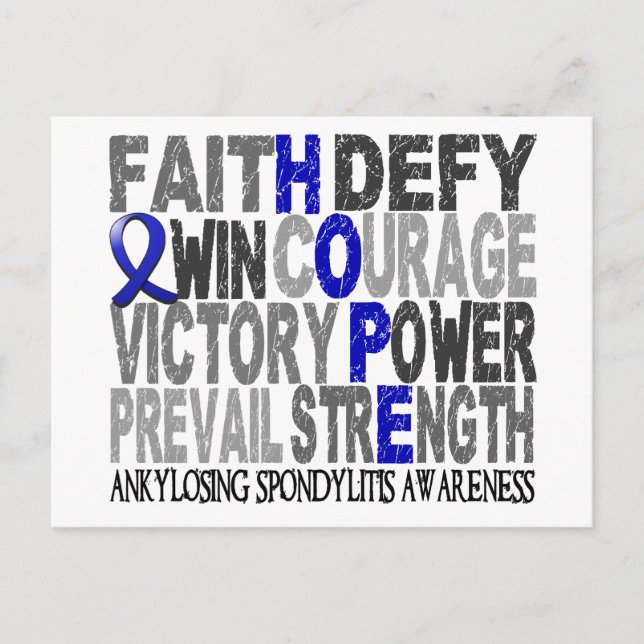 Hope Word Collage Ankylosing Spondylitis Postcard (Front)